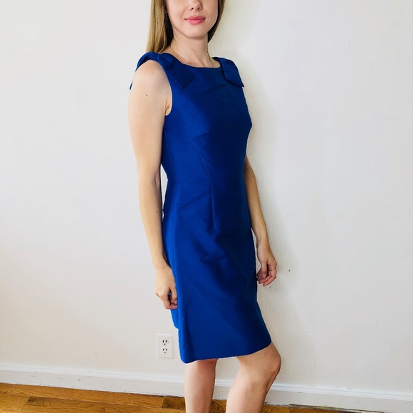 KATE SPADE BRIGHT BLUE BOW FIT FLARE DRESS NWOT 2 - Picture 4 of 7